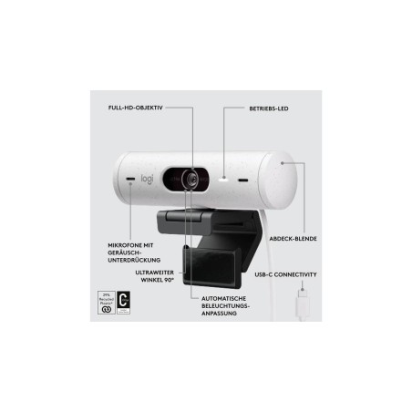 Logitech BRIO 500 1920 x 1080 Webcam Fortrådet